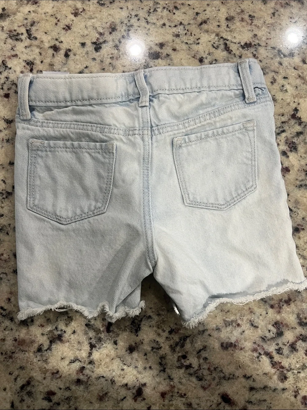 Old Navy Light Wash Denim Shorts with Red, White & Blue Buttons